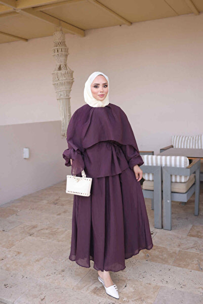 İmajButik Σετ με φούστα και κάπα ώμου σε χρώμα δαμασκηνί