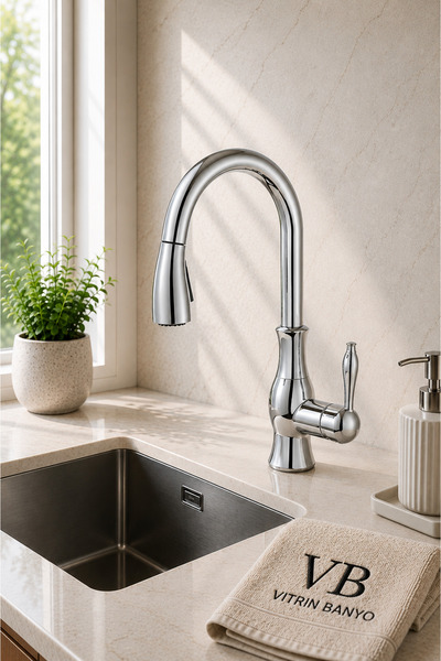 vb vitrinbanyo Spiral Kitchen Faucet Vintage Design Extending System Fixture ...