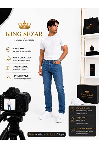Lina Jean Men's Pipe Leg Jeans Men's Denim Pants Men's Jeans