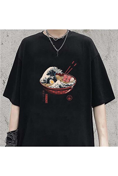 DEEFWEAR Mi̇ngalondon Eat Art Black Unisex Oversize T-Shirt