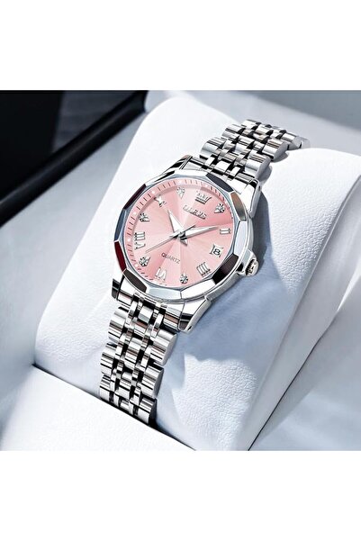 OLEVS Watches for Women Dress Roman Numerals Diamonds Stainless Steel Waterpr...