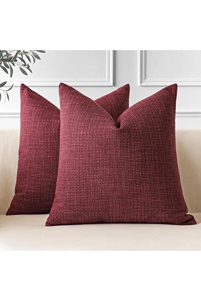 OTOSTAR Pack of 2 Throw Pillow Covers 24x24 Inch Linen Beige Pillowcases Farm...