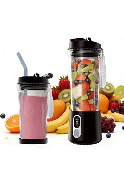 STARSTAR Blender portable sans fil noir 4 lames rechargeable smoothies/jus