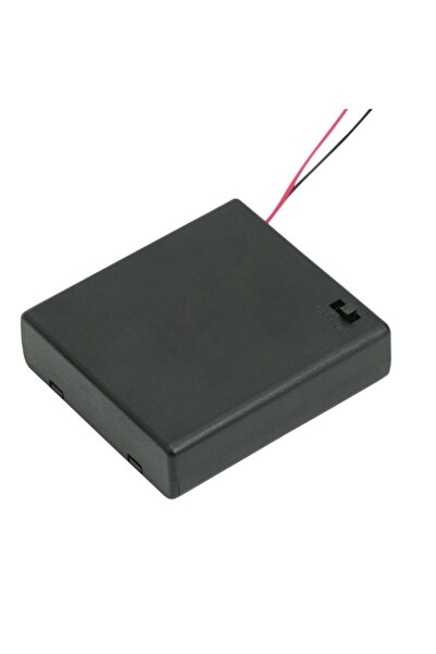 Alista Home 4 x AA Battery Holder with 12 cm Wires and ON/OFF Switch, Black P...
