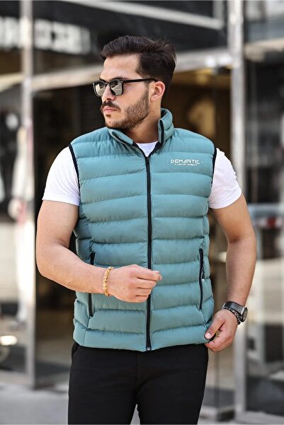 Wise&Go Store Vestă pentru bărbați, cu guler înalt, cu fermoar, rezistentă la...