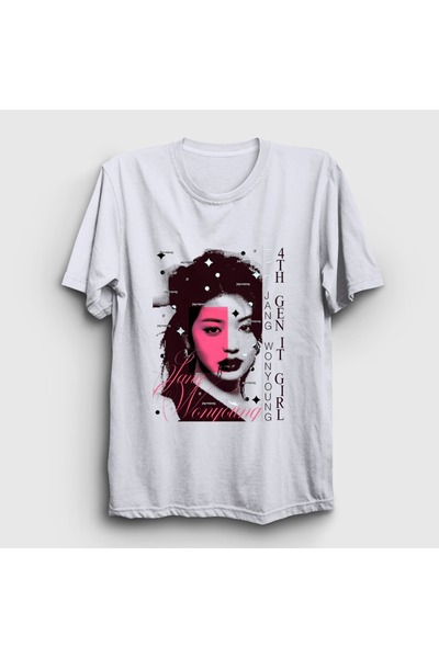 Presmono Unisex White Jang Wonyoung V2 K-Pop Ive T-Shirt 620032Tt