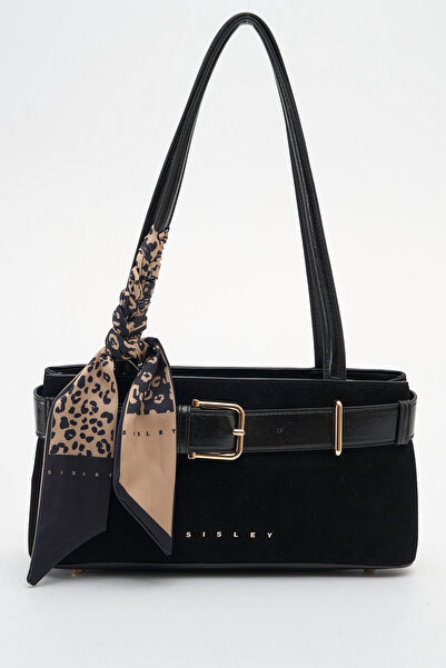 Sisley Women's Shoulder Bag Suede Black Sly471