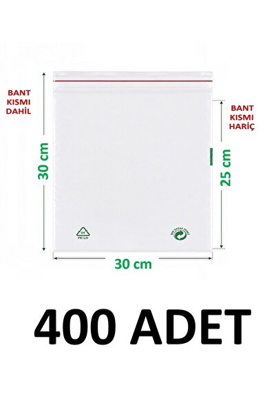 MTKardeşler 400 Pieces 30X25+5 cm Transparent Green Recyclable Adhesive Nylon...