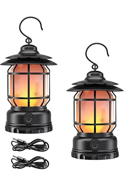 GENERAL Camping Lantern, Flame Decorative Table Lamp, 3 Modes LED Light with ...