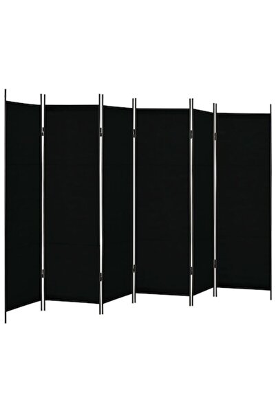 vidaxl Paravan despărțitor 6 panouri, Textil, 300 x 180 cm, Negru