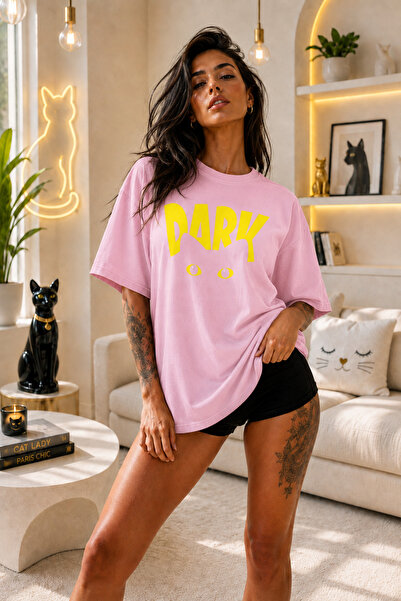 FECCY Premium Σκούρο Τυπωμένο Unisex Oversize Γυναικείο T-Shirt Ανδρικό T-Shi...