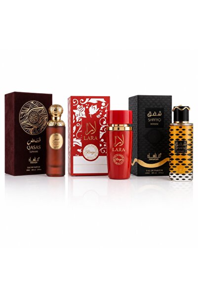 MANASIK Set 3 Parfumuri Arabesti Orientale 3x100 ml – Qasas Lunaire, Lara Rou...