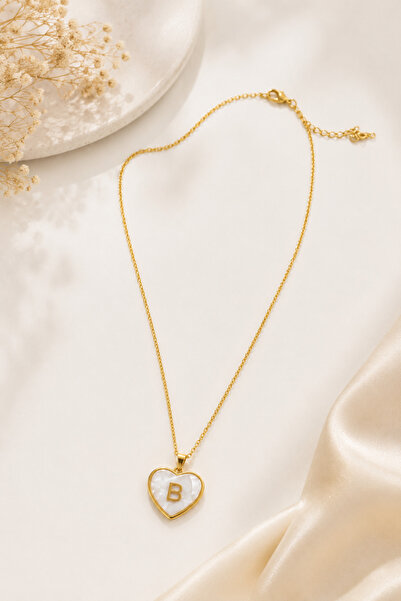 Archhazel Jewelery Three-dimensional B Letter Steel Necklace