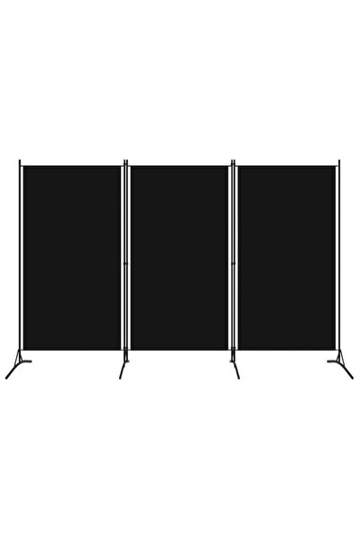 vidaxl Paravan cu 3 panouri, negru, 260 x 180 cm, textil