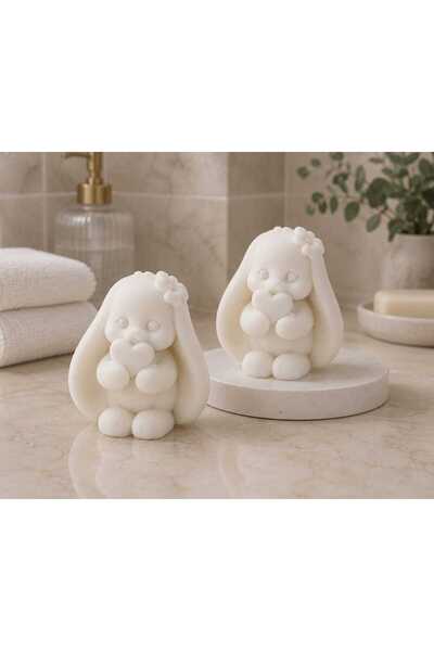 Yaratıcı sanatlar atölyesi Set of 2 Mini Rabbit Handmade Decorative Special D...
