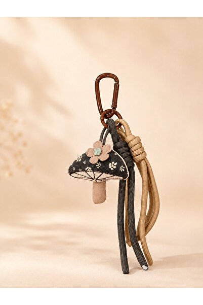 Kumru Studio Gray Mushroom Figured Bag Charm and Phone Ornament