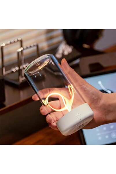 AZONEE Cordless LED Desk Lamp, Mini Table Lamp With Flexible Magnetic Light C...
