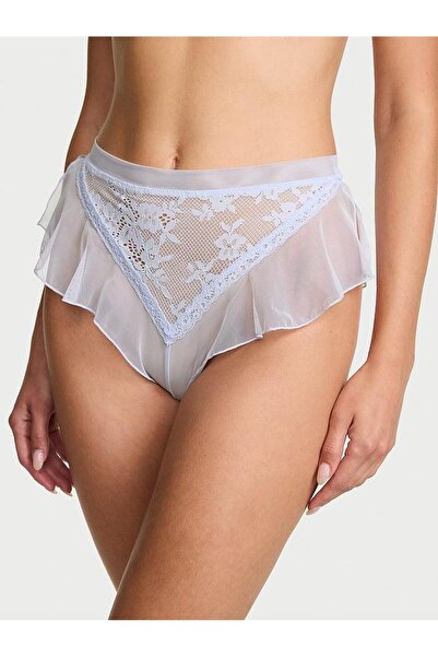 Victoria's Secret Lace Mesh Ruffle Brazilian Panty
