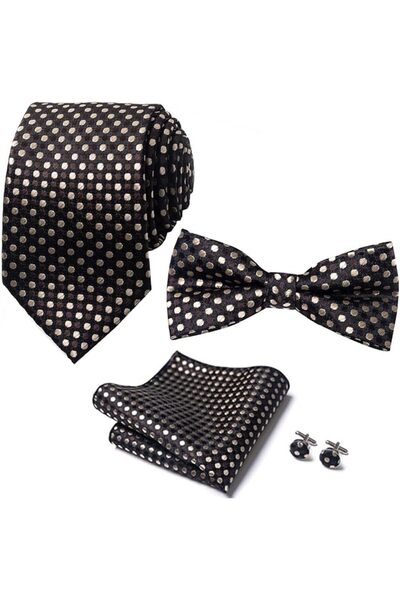 GENERAL [5 in 1] Men's Pretied Bow Ties Paisley Floral Stripe Bow Tie, Pocket...