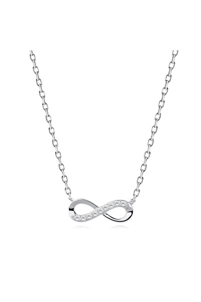 MANAVA Silver necklace with zircons - Infinity