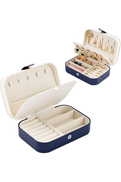 GENERAL Jewelry Box Organizer for Women Girls, Small Travel PU Leather Jewelr...