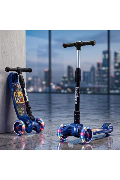 BAYBEE Flash Scooter for Kids, 3 Wheel Kids Scooter Smart Kick Scooter with F...