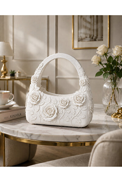 Verda Desing 3D Printing Rose Flower Pattern White Color Women's Shoulder Bag...