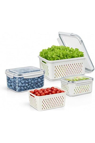 Generic Storage Containers 4 Pack with Removable Colander, Produce Saver | Ai...