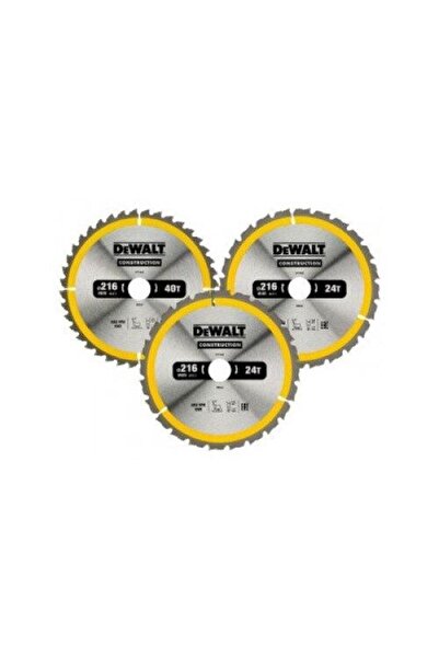 Dewalt CONSTRUCTION Circular Saw Blade Set, 216x30x2.6mm, 2x24T + 1x40T, 3 pcs