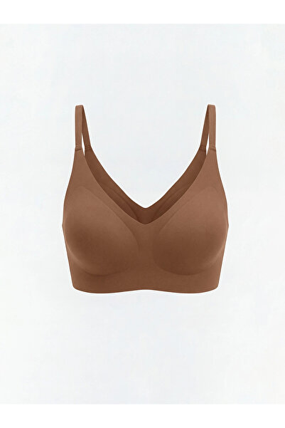 LC Waikiki Lcw Dream Brown Non-Wired Non-Padded Laser Cut Sports Bra