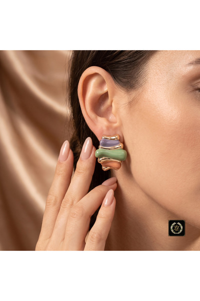 XUPING JEWELRY Vıp Seri 316L Çelik 14K Gold Renk Retro Renkli Mine Detaylı Ka...