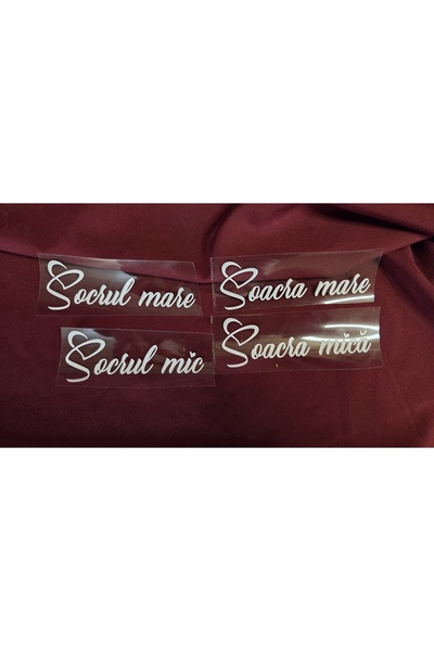 Divart Studio Set 4 Stickere Autocolante pentru Pahare Nuntă - "Socrul mare, ...