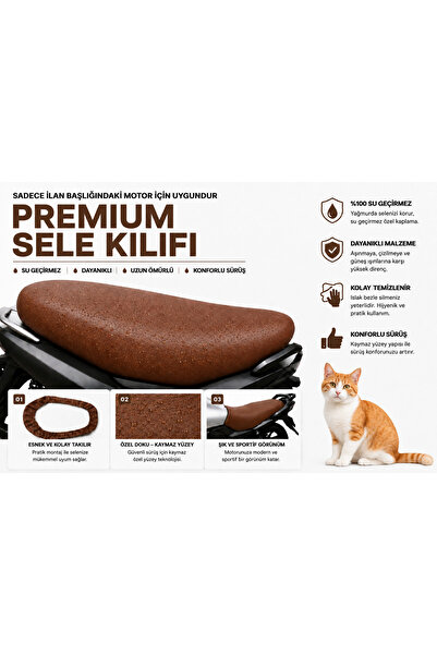 beneficio RKS Rosa 50 Pro Premium Kahverengi Suni Deri Sele Kılıfı Su Geçirme...