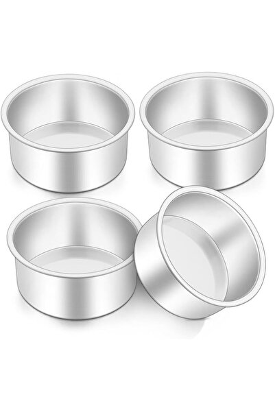Generic Onader 4 Inch Cake Tin, Stainless Steel Layer Cake Pans Set of 4, Min...