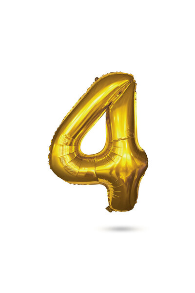Alista Home Foil balloon number 4 gold, 40 inch, 78 x 50 cm, air or helium in...