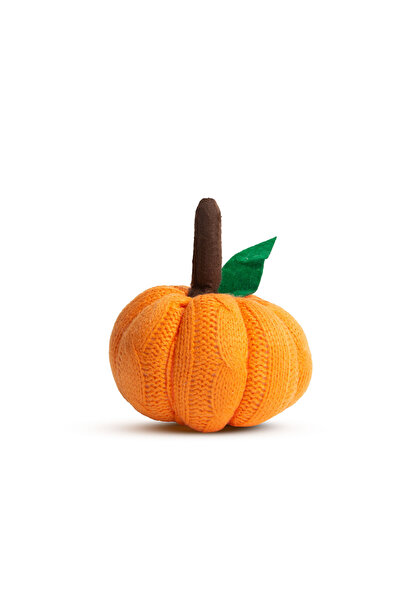 Alista Home Halloween orange textile pumpkin decoration, 10x10x13 cm, green l...