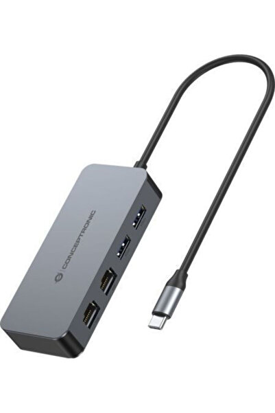 CONCEPTRONIC Σταθμός σύνδεσης USB-C με Ethernet Γκρι (ABBY24G)