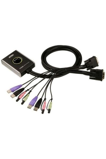 Aten CS682 Διακόπτης KVM και Δεδομένων με DVI, USB 2.0 και Ήχο