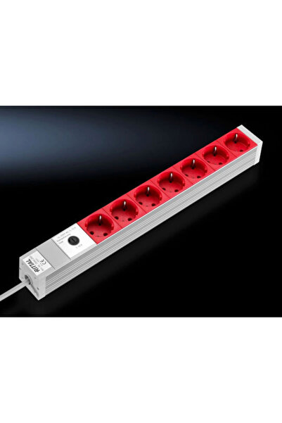 RITTAL Πολύπριζο 7 θέσεων με USB-A, διακόπτη και καλώδιο 2μ, Κόκκινο, Κωδικός...