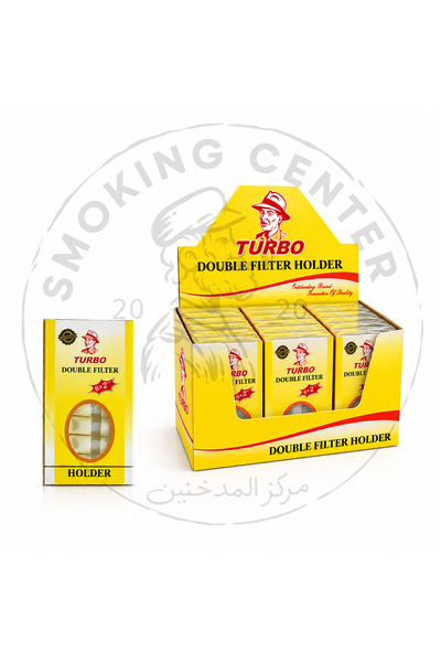 TURBO Turbo Double Holder Yellow Cigarette Filter Double Filters Holder - Box...