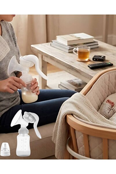 pınaxar Portable Manual Breast Pump with Adjustable Vacuum and 180 ml Bottle
