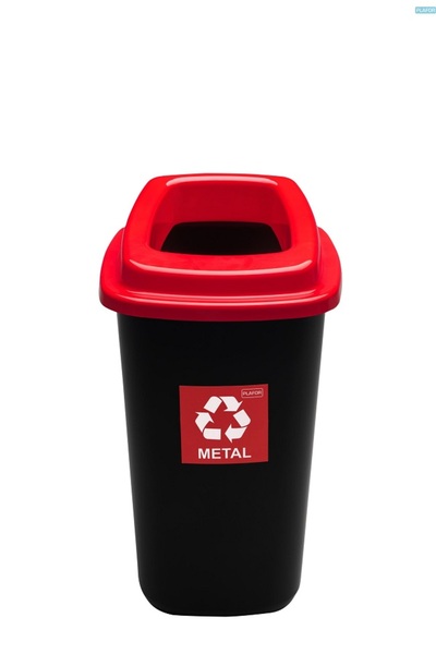 PLAFOR Cos Plastic Reciclare Selectiva, Capacitate 45L, Sort - Negru Cu Capac...