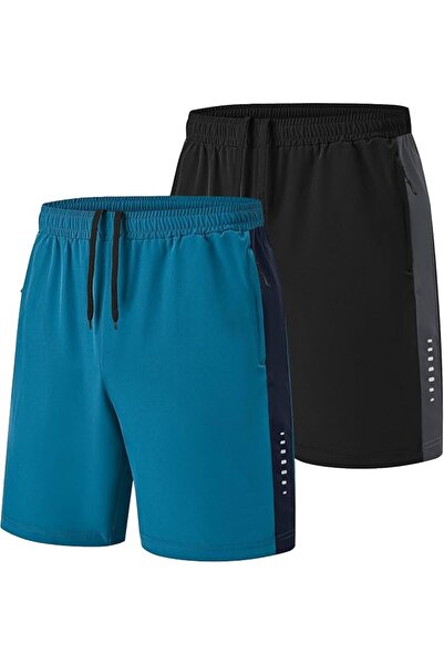 GENERAL Mens Workout Shorts Dry Fit Gym Athletic Sport Shorts for Men Zip Poc...