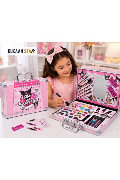 dukaan star حقيبة مكياج كاملة للأطفال مع مرآة وإكسسوارات تجميلية - تصميم حقيب...