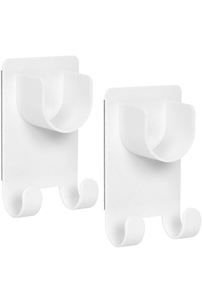 KASTWAVE Shower Rod Holder Tension Rod Bracket, No Drill Adhesive Double Hook...