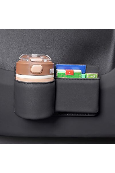 TERRIFI Car Side Door Organizer with 3.75" Cup Holder, PU Leather Back Seat S...