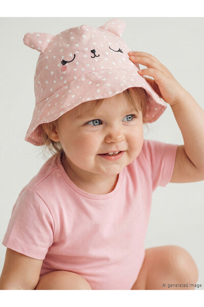 LC Waikiki Trendlucky Baby Girl Bucket Hat with Animal Figures with a Difference