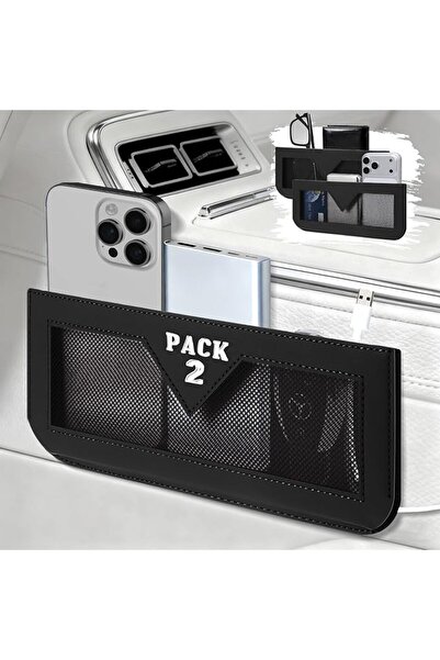 KASTWAVE 2 Pack Leather Car Seat Gap Filler Organizer, Luxury Storage Pouch a...