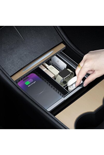 KASTWAVE Center Console Organizer for 2025-2026 Tesla Model Y, Non-Slip & Eas...