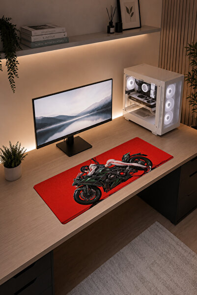 Milura Anime Cyberpunk Kız & Motor 30x70 ProControl Mouse Pad Gaming Mousepad...
